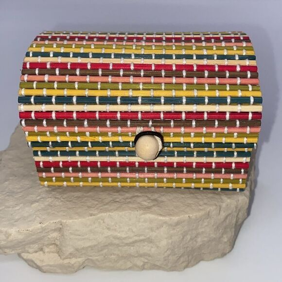 ✨🆕✨ BoHo Bamboo Jewelry Gift 🎁 Storage Basket Box✨ - Picture 4 of 9